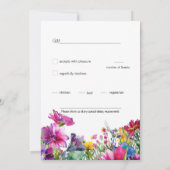 💍食事の選択とMeadow開花RSVPカード 招待状 (裏面)