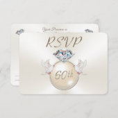 食事の選択のダイヤモンドカスタマイズ可能なRSVPのカード 出欠カード (正面/裏面)