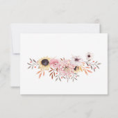 食事の選択ひまわり花結婚式RSVPレスポンスカード 出欠カード (裏面)