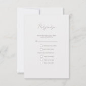 食事の選択ウェディングRSVPカードスワン 出欠カード (裏面)