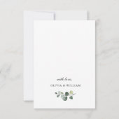 食事の選択シンプルエレガントユーカリ結婚ス 出欠カード (裏面)