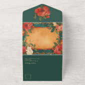 🌹食事の選択バラロマンス：アールヌーボー オールインワン招待状 (外側)