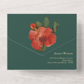 🌹食事の選択バラロマンス：アールヌーボー オールインワン招待状 (裏面)