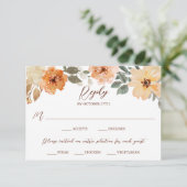 食事の選択素朴水の色の秋のフローラ 出欠カード (スタンド正面)