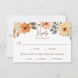 食事の選択素朴水の色の秋のフローラ 出欠カード