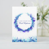 食事の選択結婚ブルースプラッシュエンクロージャカード 出欠カード (スタンド正面)