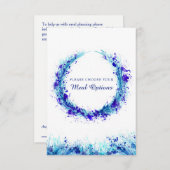 食事の選択結婚ブルースプラッシュエンクロージャカード 出欠カード (正面/裏面)