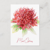 食事の選択結婚赤いブルゴーニュフローラカード エンクロージャーカード (正面)