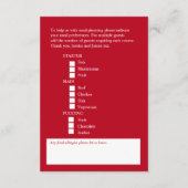 食事の選択結婚赤いブルゴーニュフローラカード エンクロージャーカード (裏面)