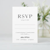 食事の選択肢付きのエレガントなフラワー ウェディング RSVP カード (スタンド正面)