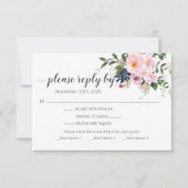 食事の選択肢付き返信カード 招待状 (正面)