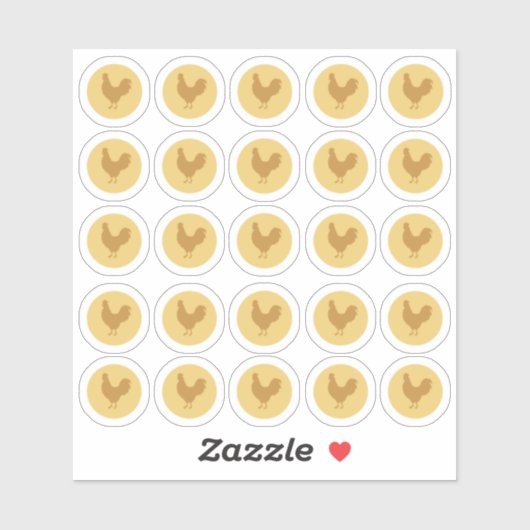 食事の選択2色チキンステッカー シール (シート)