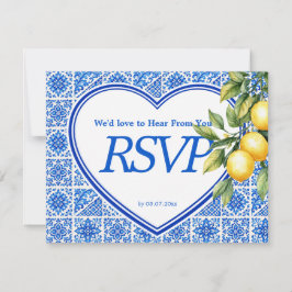 💙🍋食事の選択 + QR Azul & Limone Romance 出欠カード