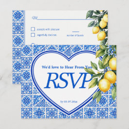 💙🍋食事の選択 + QR Azul & Limone Romance 出欠カード