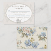 食事の選択RSVPヴィンテージ輸送アイボリー エンクロージャーカード (正面/裏面)