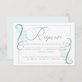 食事の選択RSVP |ミントモダンー葉ズ・ジェードアクセント 招待状