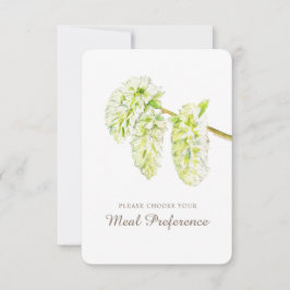 食事の選結婚択グリーンcatkinsの返信カード 出欠カード