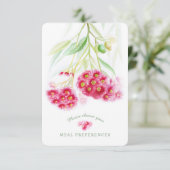 食事の選結婚択フローラグムツリー返信カード 出欠カード (スタンド正面)