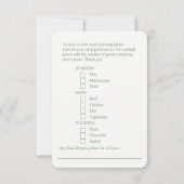 食事の選結婚択フローラグムツリー返信カード 出欠カード (裏面)