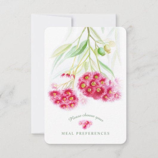 食事の選結婚択フローラグムツリー返信カード 出欠カード (正面)