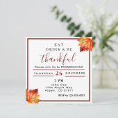 食事を楽しみ感謝に満ちたフレンズギビング 招待状 (スタンド正面)