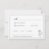 食事オプション付きRSVPタイムレス開花 出欠カード (裏面)