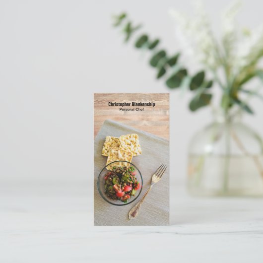 食事テーブル設定パーソナルシェフカスタム写真Busi 名刺 (スタンド正面)