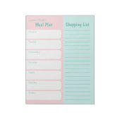 食事パーソナライズされたプランナーショッピング一覧ピンクブルー ノートパッド (回転)