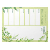 食事パーソナライズされたプランナー食料品一覧新鮮なハーブ ノートパッド (正面)