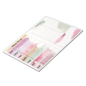 食事プランスーパー一覧パステルウォーターカラーレシピ ノートパッド (アングル)