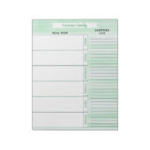 食事プランナーとショッピングリストグリーンウォーター色 ノートパッド (回転)