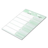食事プランナーとショッピングリストグリーンウォーター色 ノートパッド (アングル)
