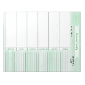 食事プランナーとショッピングリストグリーンウォーター色 ノートパッド (正面)