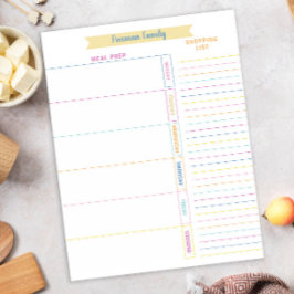 食事プランナーショッピングリストカラフルレインボー ノートパッド