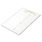 食事プランナーショッピングリストカラフルレインボー ノートパッド (アングル)