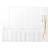 食事プランナーショッピングリストカラフルレインボー ノートパッド (正面)