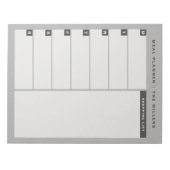 食事プランナーメモ帳 |グレー ノートパッド (正面)