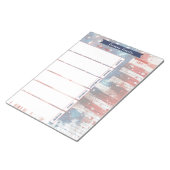 食事プランナー&ショッピングリスト愛国的な水の色 ノートパッド (アングル)