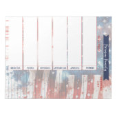 食事プランナー&ショッピングリスト愛国的な水の色 ノートパッド (正面)