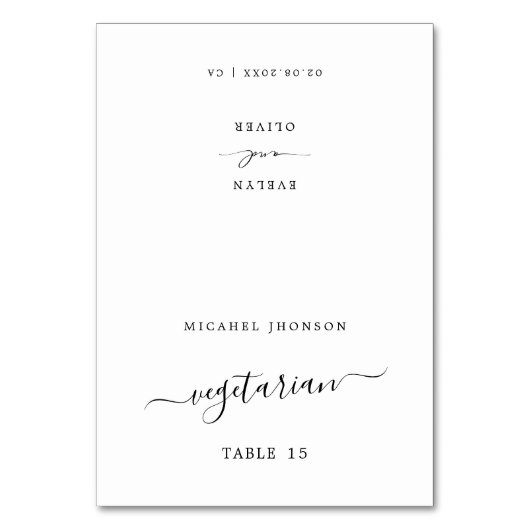 食事モダンの選結婚択を伴うテーブルの座席表 テーブルナンバー (正面)