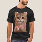 食事中の猫 Tシャツ (正面)