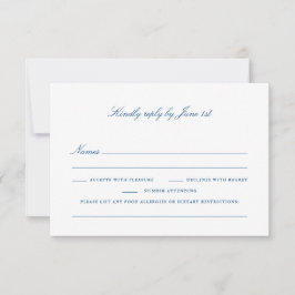 食事制限RSVPカード – Deer Isle Maine 出欠カード