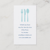 食事用器具類のカフェの名刺(淡いブルーの) 名刺 (裏面)