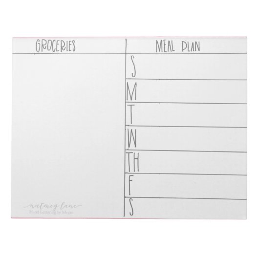 食事計画ノートパッド ノートパッド (正面)