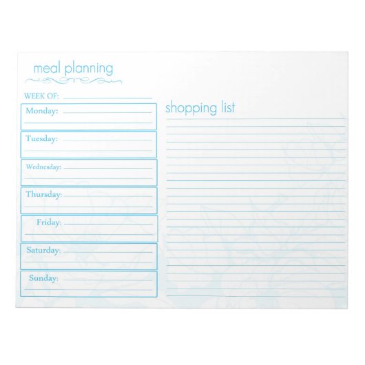 食事計画 ノートパッド (正面)