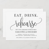 食事 飲み物 リハーサル ラスティック モダン リハーサル ディナー 招待状 (正面/裏面)