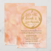 食事 飲み物 感謝を捧げる 感謝祭の招待状 招待状 (正面/裏面)