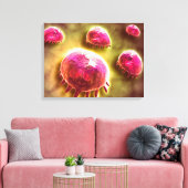 食作用マクロファージの顕微鏡的見解2 キャンバスプリント (インサイチュ (リビング))