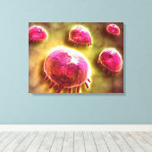 食作用マクロファージの顕微鏡的見解2 キャンバスプリント (インサイチュ (ウッドフロア))