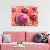 食作用マクロファージの顕微鏡的見解3 キャンバスプリント (インサイチュ (リビング))